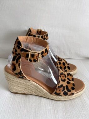 J.Crew Leopard Espadrille Wedge Sandals